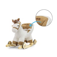 Milly Mally Polly white rocking horse with melody and wheels