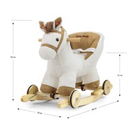 Milly Mally Polly white rocking horse with melody and wheels