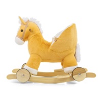 Rocking horse with melody and wheels Milly Mally Polly light brown