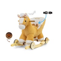 Rocking horse with melody and wheels Milly Mally Polly light brown