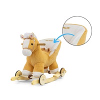 Rocking horse with melody and wheels Milly Mally Polly light brown