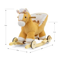 Rocking horse with melody and wheels Milly Mally Polly light brown