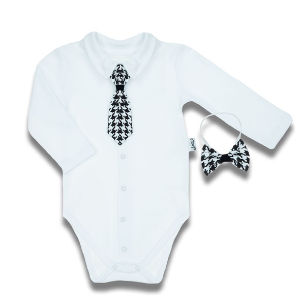 Baby cotton full body with tie and bow tie Nicol Viki, size 56 (0-3m)