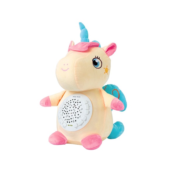 Milly Mally plush unicorn with projector