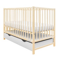 Baby cot with drawer New Baby BASIC natural