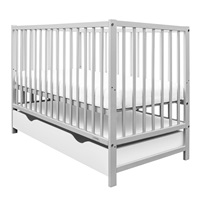 Baby cot with drawer New Baby BASIC grey