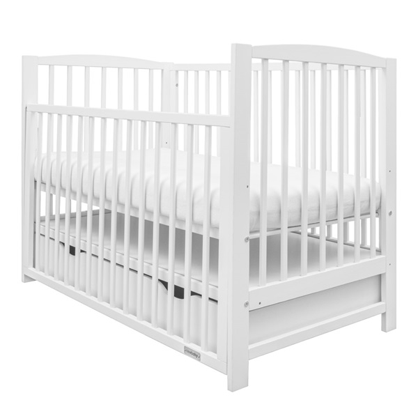 New Baby LILLY crib with drawer and sidewall white