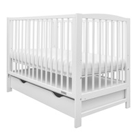 New Baby LILLY crib with drawer and sidewall white