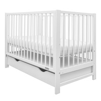 New Baby BASIC cot with drawer and sidewall white