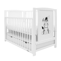 New Baby BEA Zebra crib with drawer and sidewall white