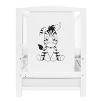 New Baby BEA Zebra crib with drawer and sidewall white