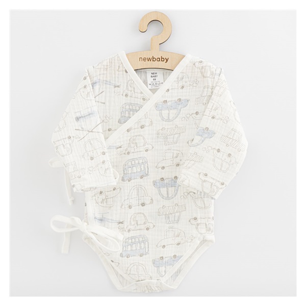 Baby Muslin Bodysuit with Side Ties New Baby My Cars, size 62 (3-6m)