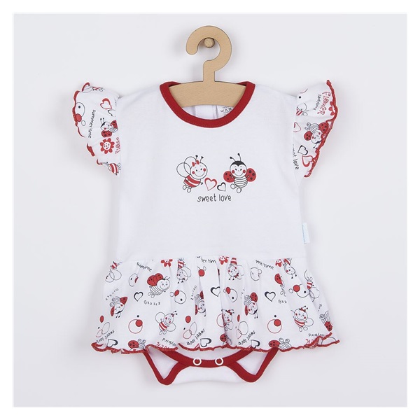 Baby body with short sleeves and ruffle New Baby Ladybug, size 86 (12-18m)