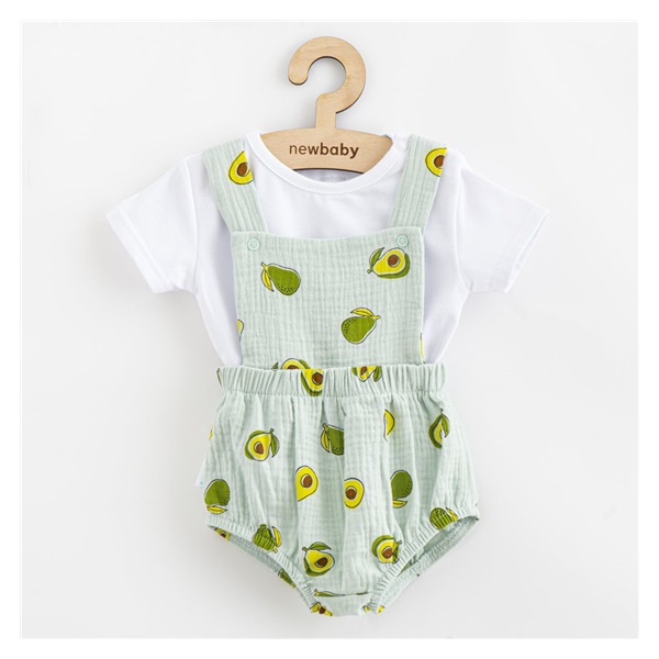 Muslin Infant Set Shorts and T-shirt New Baby Avocado, size 62 (3-6m)