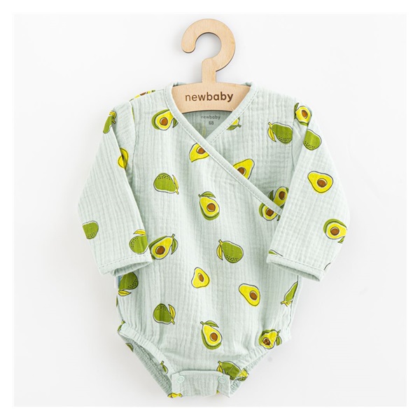 Baby Muslin Bodysuit with Side Ties New Baby Avocado, size 62 (3-6m)