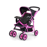 Milly Mally Kate Prestige Black Baby Sports Stroller for Dolls