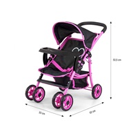 Milly Mally Kate Prestige Black Baby Sports Stroller for Dolls