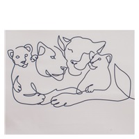 Children‘s sofa bed New Baby Lion Family light grey