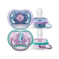 Avent Ultra air pacifier 2pcs 6- 18 m girl, size 6-18 m