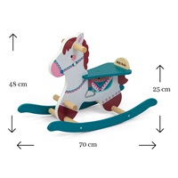 Wooden rocking horse with backrest Milly Mally Lucky 18 blue