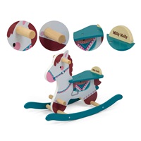 Wooden rocking horse with backrest Milly Mally Lucky 18 blue