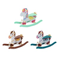 Wooden rocking horse with backrest Milly Mally Lucky 18 blue