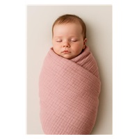 Baby muslin blanket New Baby 70x100 cm pink