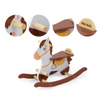 Wooden rocking horse with backrest Milly Mally Lucky 18 brown