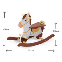 Wooden rocking horse with backrest Milly Mally Lucky 18 brown