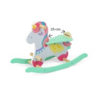 Milly Mally Lucky 18 Unicorn wooden rocking horse with backrest