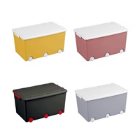 Multipurpose toy box on wheels Tega yellow