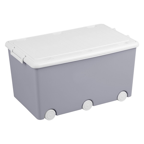 Multipurpose toy box on wheels Tega grey