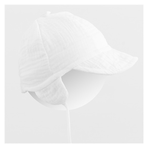 Baby summer muslin cap with visor New Baby white