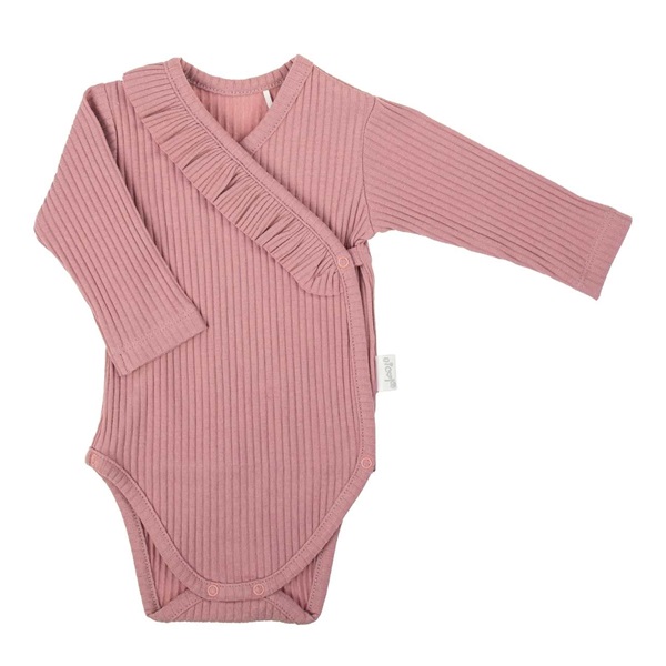 Baby cotton bodysuit with side fastening Nicol Emily pink and purple, size 56 (0-3m)