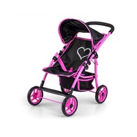 Milly Mally Natalie Prestige Black Sports Stroller for Dolls