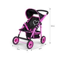 Milly Mally Natalie Prestige Black Sports Stroller for Dolls