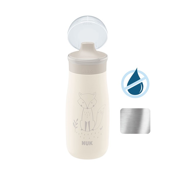 NUK Mini-Me Sip Stainless Steel Baby Bottle, 300 ml  beige