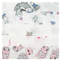 Cotton nappies with print NEW BABY 60x80 cm STANDARD 10 pcs