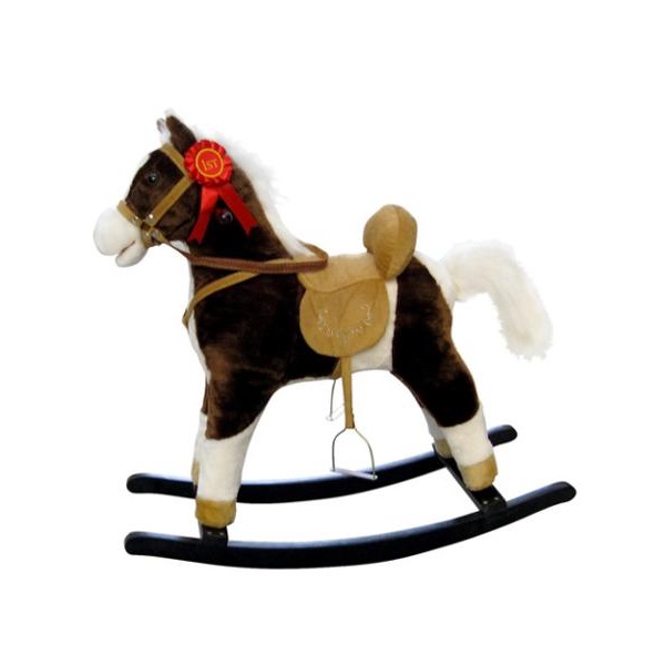 Rocking horse with melody Milly Mally Mustang dark brown