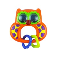 Baby rattle with sound Baby Mix Owl orange