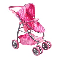 Baby Mix Jasmine Multifunctional Stroller for dolls light pink