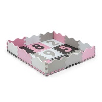 Foam puzzle mat playpen Milly Mally Jolly 3x3 Digits Pink Grey