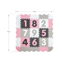 Foam puzzle mat playpen Milly Mally Jolly 3x3 Digits Pink Grey