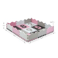 Foam puzzle mat playpen Milly Mally Jolly 3x3 Digits Pink Grey