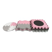 Foam puzzle mat playpen Milly Mally Jolly 3x3 Shapes Pink Grey