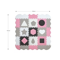 Foam puzzle mat playpen Milly Mally Jolly 3x3 Shapes Pink Grey