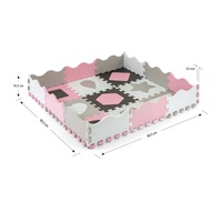 Foam puzzle mat playpen Milly Mally Jolly 3x3 Shapes Pink Grey