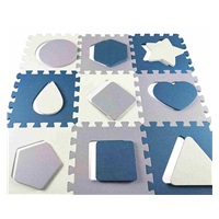 Foam puzzle mat playpen Milly Mally Jolly 3x3 Shapes Blue