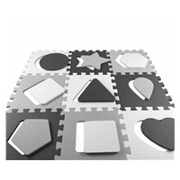 Foam puzzle mat playpen Milly Mally Jolly 3x3 Shapes Grey