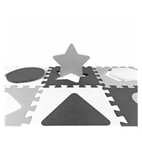 Foam puzzle mat playpen Milly Mally Jolly 3x3 Shapes Grey